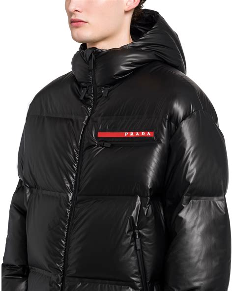 prada puffer jacket mens|prada nylon hooded jacket.